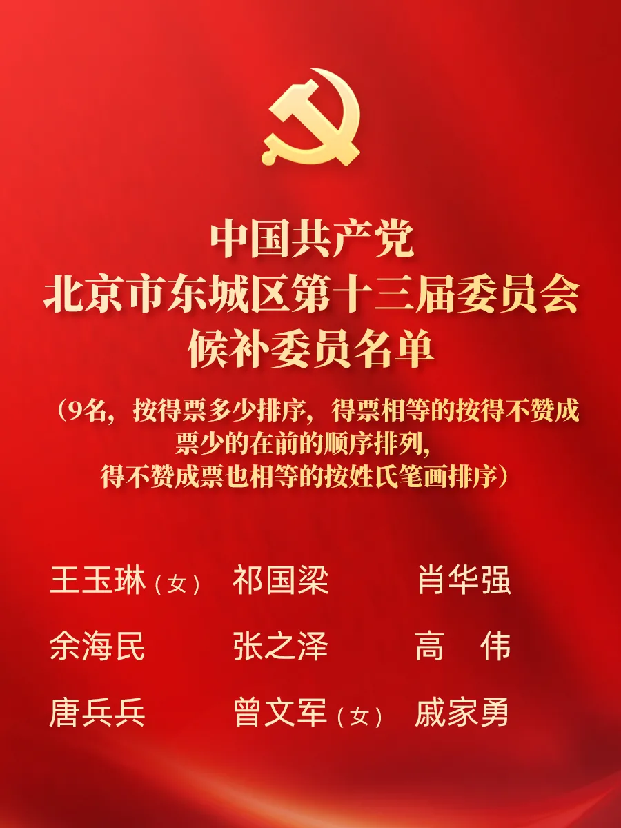 中国共产党北京市东城区第十三次代表大会胜利闭幕