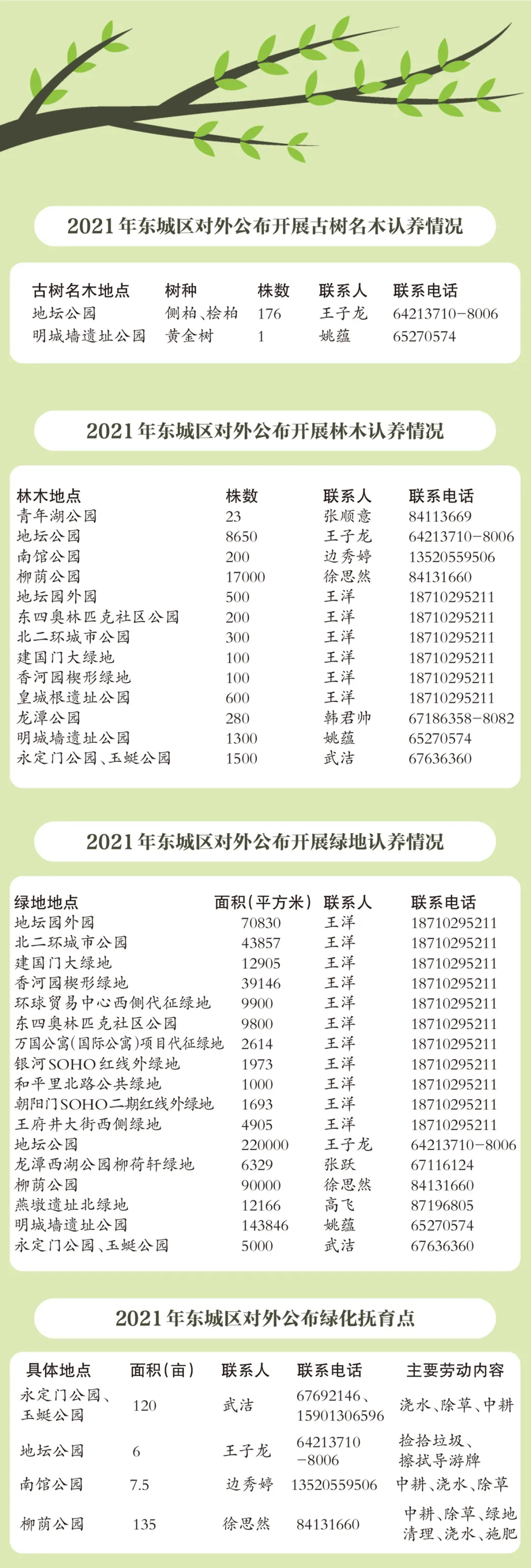 东城3万余株“认养树”集体“寻主”啦！