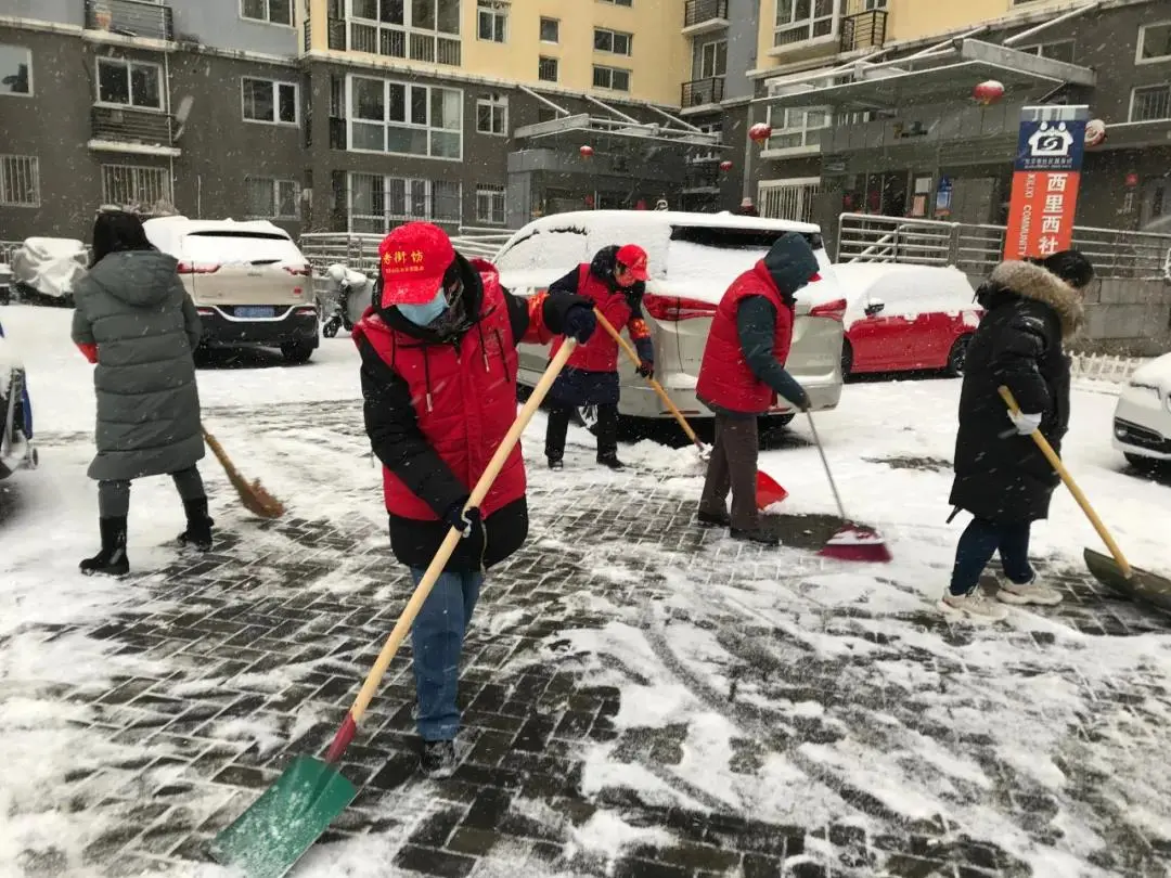 望雪而行——石景山各街道各部门积极开展冬奥期间扫雪铲冰行动！